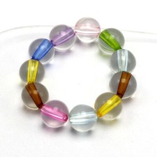 500 Mixed Color Acrylic Smooth Round Bead 6mm Spacer "Bead in Bead" inside-Color