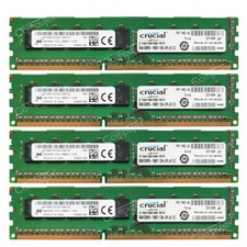 Micron Crucial 32GB 4X8GB PC3L-12800E 1600MHZ 1.35V ECC Un-buffered UDIMM Memory