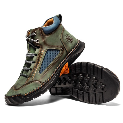 Flyland Herren Mode Vintage Chukka Leder Stiefeletten Handarbeit Schuhe - Bild 55 von 68