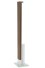 Intermediate Fence Post One-sided Cover Brown Free Delivery up to 8 ft H-shaped