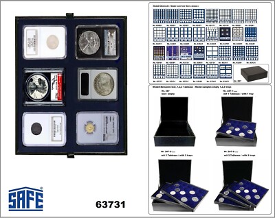 SAFE 63731 Nova deluxe Münztableaus LEFA 6x 85x64mm Für US Slab Münzkapseln