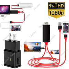 For iPhone 6 7 8 X 12 13 14 1080P HDMI Mirroring Cable Phone to TV HDTV Adapter