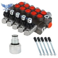 5 Spool 13GPM Hydraulic Controller 3600PSI SAE Interface +Conversion Plug