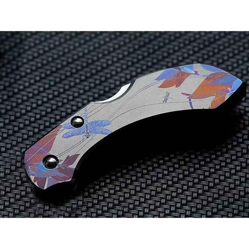 1 par de básculas de mango de aleación de titanio TC4 hechas a medida para Spyderco C28 Dragonfly - Imagen 1 de 3