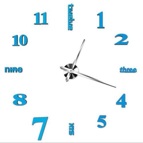 Large Wall Clock Big Watch Decal 3D Stickers Roman Numerals DIY Wall Modern room
