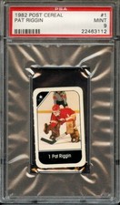 1982 POST CEREAL PAT RIGGIN PSA MINT 9 *Case is cracked on the front*  