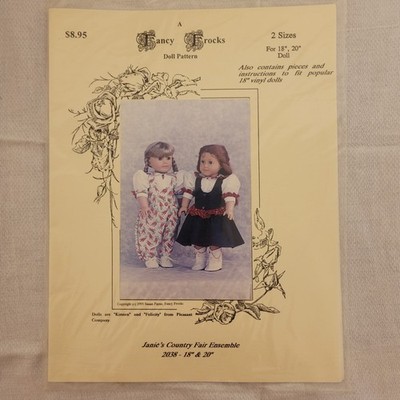 Fancy Frocks Doll Pattern 1995 - Janie's Country Fair Ensemble - 18'' & 20'' Doll