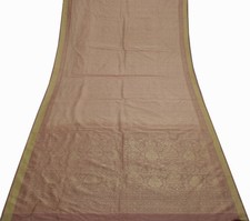 Sushila Vintage Indian Saree 100 Pure Silk All Over Woven Floral Sari Fabric