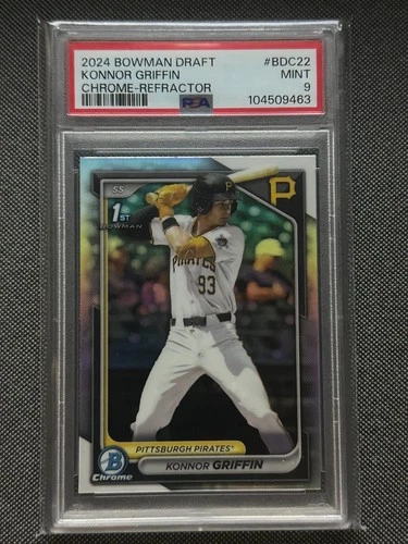 Konnor Griffin 2024 Bowman Draft #BDC22 Chrome Refractor PSA 9 MINT RC (9463)