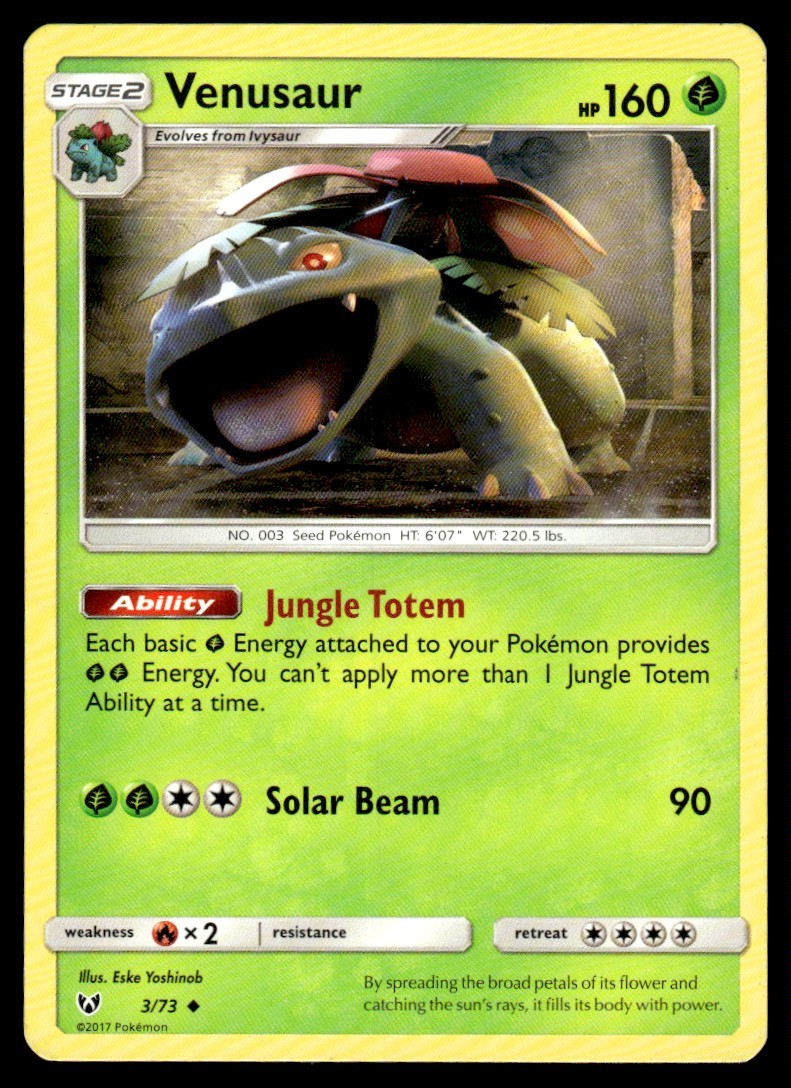 Venusaur #3 - Uncommon - Pokemon Shining Legends - NM