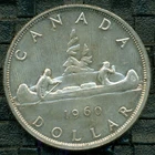 1960 Queen Elizabeth II Silver Dollar, Business Strike, Lustre, BU/UNC   R28