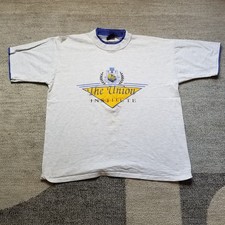 Vintage The Union Institute Shirt Mens XL Gray Sunburst Made In USA 90s College