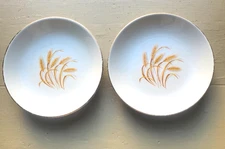Homer Laughlin Golden Wheat Soup Bowls 7 1/2" Set of 2 Excellent Cond