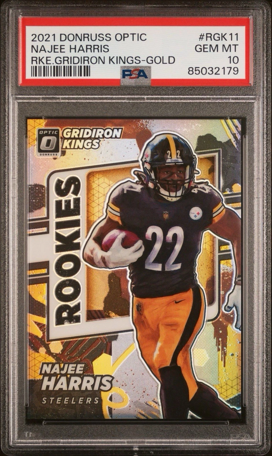 Najee Harris Panini Donruss Optic Rookie Gridiron Kings #RGK11 Gold
