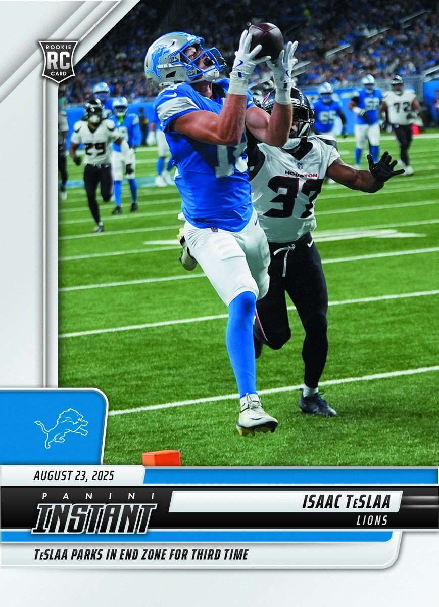 2025 Panini Instant NFL Isaac TeSlaa ROOKIE CARD 1/423 SP Detroit