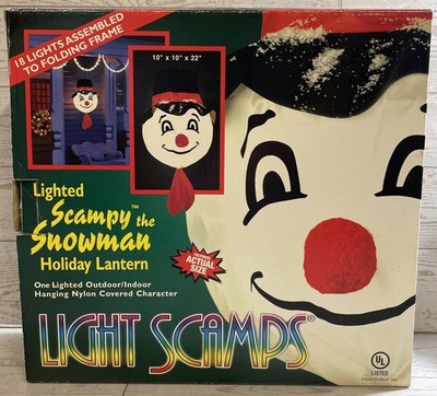Scampy The Snowman Lighted Holiday Lantern Outdoor/Indoor Christmas Display Vtg