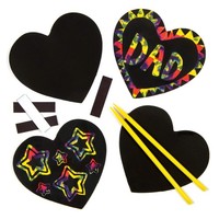 Baker Ross Kratzbild-Magneten Herz Scratch Art Kinder Basteln 10 StüCk 95 Cm