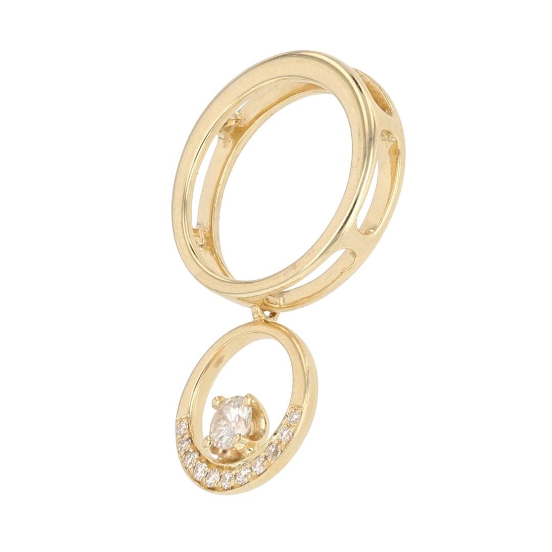 .17ctw Round Diamond Double Circle Dangle Slide P… - image 3