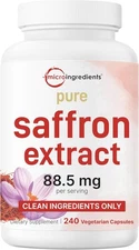 Micro Ingredients Pure Saffron Extract, 240 Veggie Capsules | 2-in-1 Formula... 