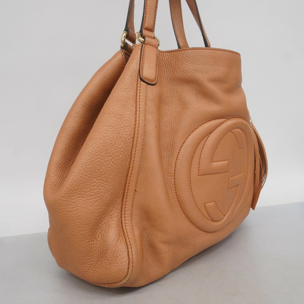 Gucci Soho Leather Tote Bag Orange Champagne Gold Hardware thumbnail 2