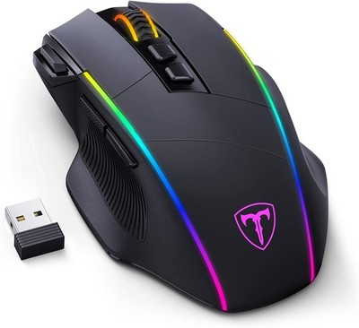 RisoPhy Gaming Maus Kabellose RGB,2.4G/USB-C/Bluetooth Maus mit 8