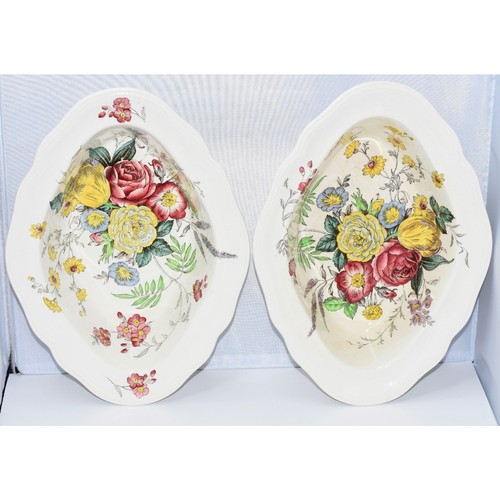 10.5" Oval Serving Bowls Gainsborough (Marlborough) by COPELAND SPODE - Set - Picture 4 of 10