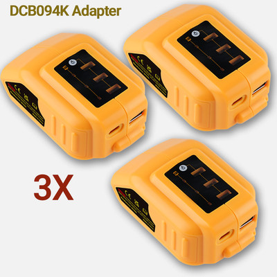 3X DCB094K 18VMAX 20 Volt Für DEWALT AKKU Ladegerät & USB Typ-C AKKU Adapter