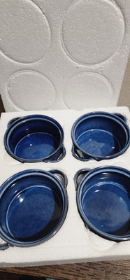 KOOV Porcelain Soup Bowls With Handles Microwave Safe, Nebula Blue