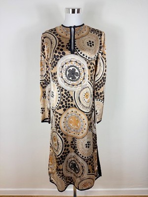 Brassch Modell Kleid, langarm, Rundhalsausschnitt, Gr.40, Alloverprint
