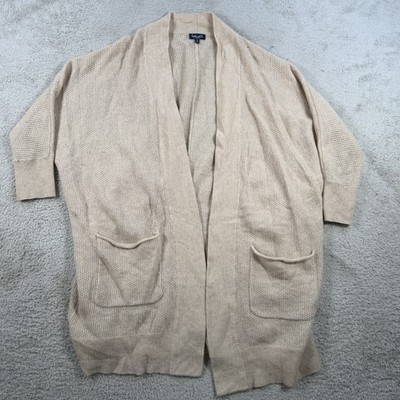 Splendid Cardigan Womens XS Beige 100% Cashmere Open Front Soft Lightweight