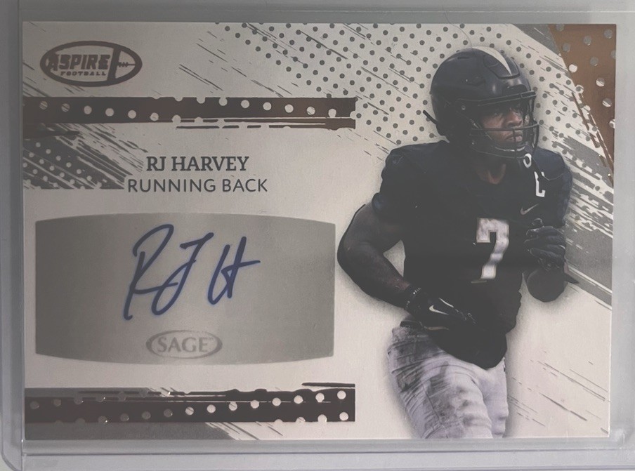 2025 SAGE Aspire RJ HARVEY Football Rookie Autograph Broncos UCF (AU, RC)