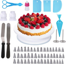 Piatto Girevole per Torte,  Set Di sili Decorazioni Torte Pasticceria, 62 Pezzi 