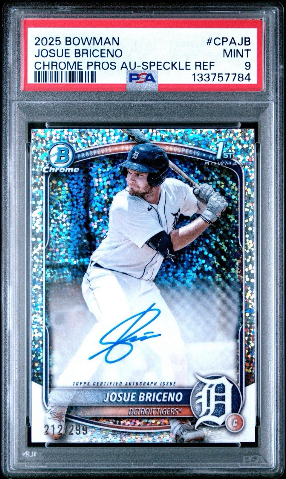 2025 Bowman - Chrome Prospect Autographs Josue Briceno #CPA-JB Speckle /299