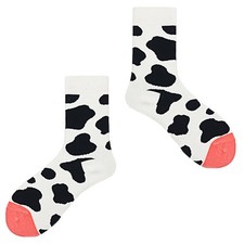 Women Mid-tube Socks Cow Spots Long Cotton Stockings Comfortable