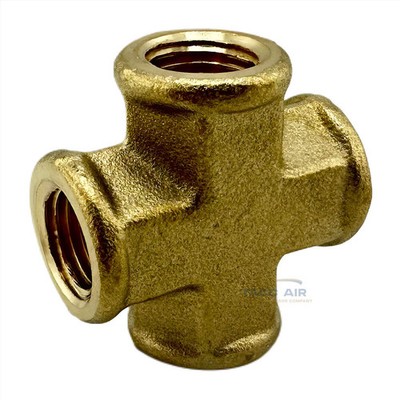 1/4'' Female FNPT Brass Forged Equal Cross Pipe Thread Fitting 4 Way 102C