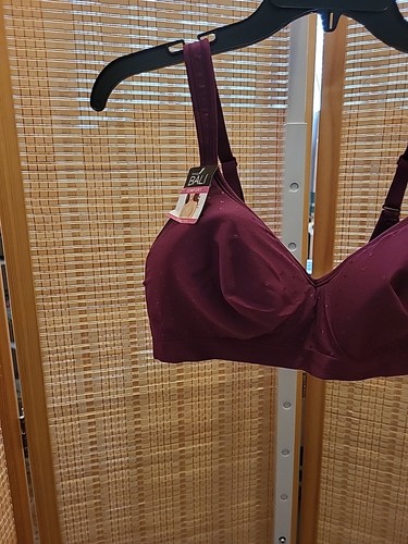 Beauty by Bali Womens Wirefree Bra Size 42D Purple Polka Dots Wireless Comfort  - Picture 3 of 9