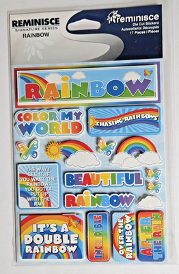 Reminisce 3D RAINBOW Stickers Color My World After the Rain Quotes + Rainbows