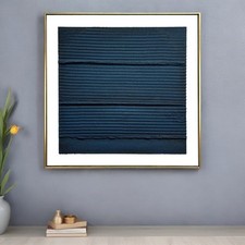 Midnight Waves Gold Floater Frame Wall Art