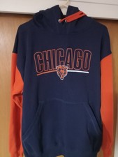 Fanatics Chicago Bears Blue Pullover Hoodie 2XL Used Sweatshirt Cotton Poly Mens