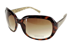 Kenneth Cole Reaction Women's Logo Sunglasses 100 UV Brown New 