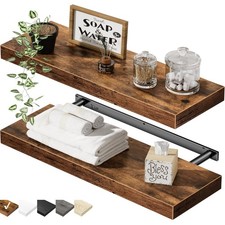 QEEIG Bathroom Floating Shelves for Wall - 15.7" Mounted 15.7", A. Brown