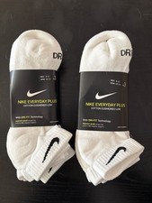 Men  s Nike 6 Pack Cotton White Low Socks Large 8-12 New