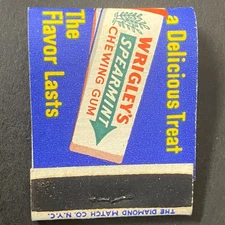 Wrigley's Spearmint Chewing Gum Vintage 1950s Colorful Matchbook