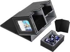 MTG Deck Box for Commander Display with Dice Tray, Double Deck Case Fits 160 Dou