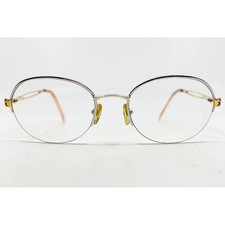 Joan Collins Infinity Eyeglasses Womens Silver Gold Oval Half Rim Frame 52-20