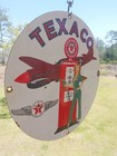 Vintage Porcelain Texaco Aviation Gas Pump Airplane Pinup Girl Metal Sign 11.75" — photo 2