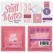 Stall Mates Wipes Feminine Fresh - Flushable  30 Count Pack of 1 , White