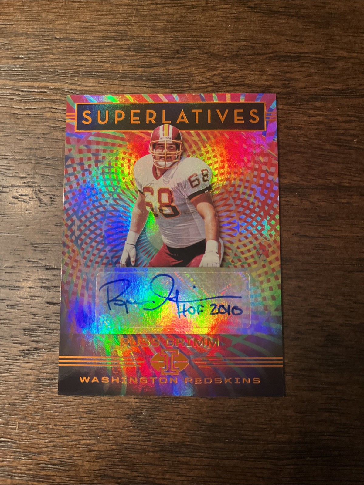 2020 Panini Illusions - Superlatives Russ Grimm #SU55 Orange (AU) HOF Redskins