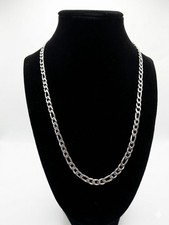 Men's Stainless Steel 5mm Figaro Link Chain Necklace 20" Silver Tone