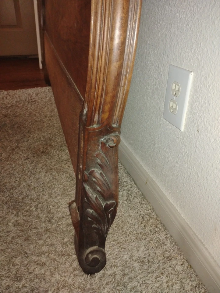 MARCO DE CAMA ESTILO LOUIE THE XV TALLADO A MANO VINTAGE TAMAÑO COMPLETO!! Foto 3 de 4